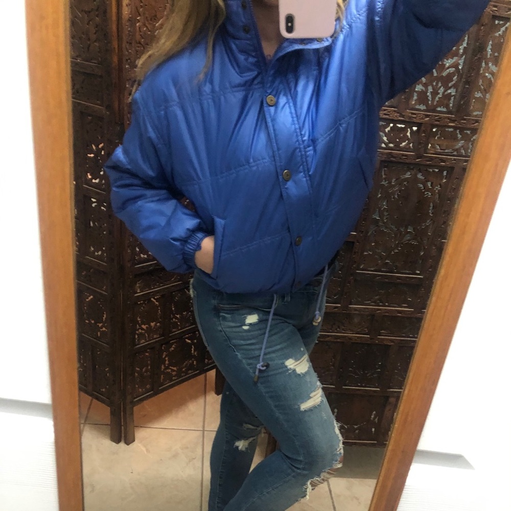 Vintage Blue Liz Claiborne Wear Bomber Jacket S